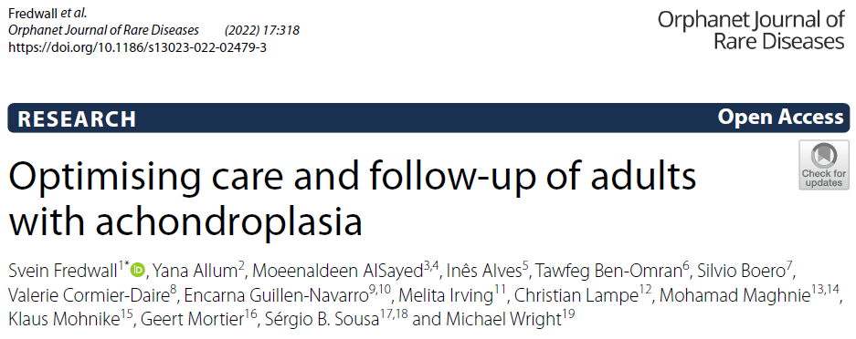 Publication thumbnail: Optimising care and follow-up of adults with achondroplasia